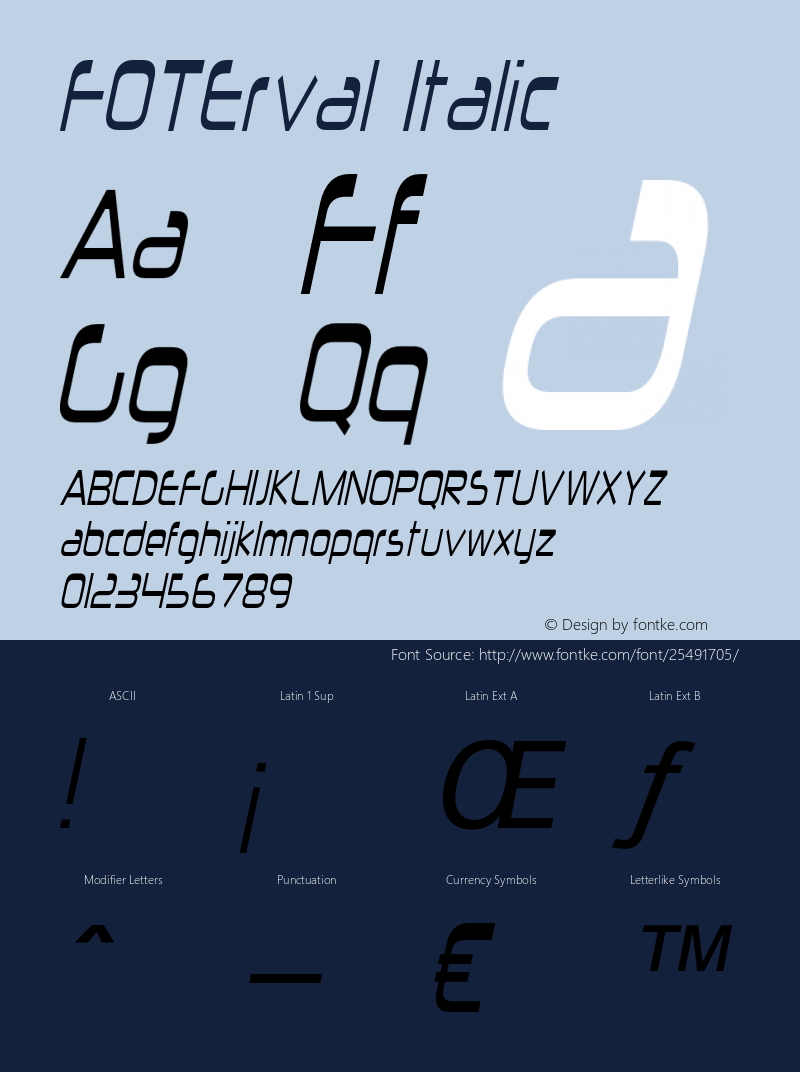 FOTErval-Italic Version 1.000图片样张