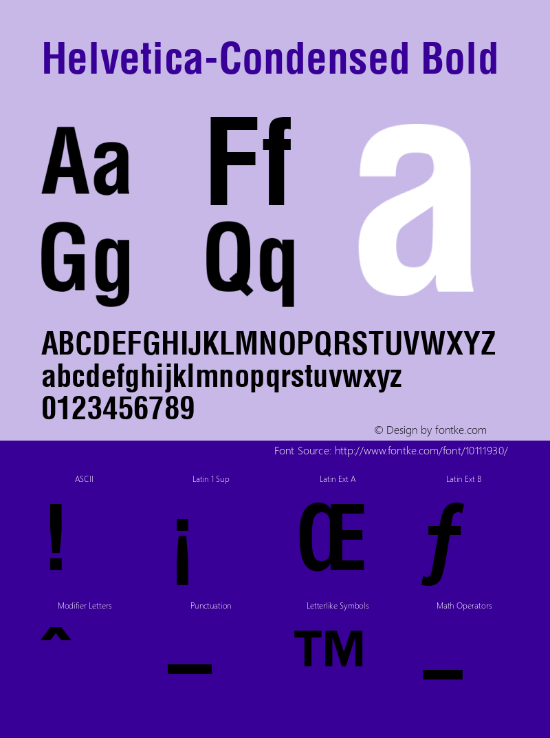 Helvetica-Condensed Bold Version 1.00图片样张