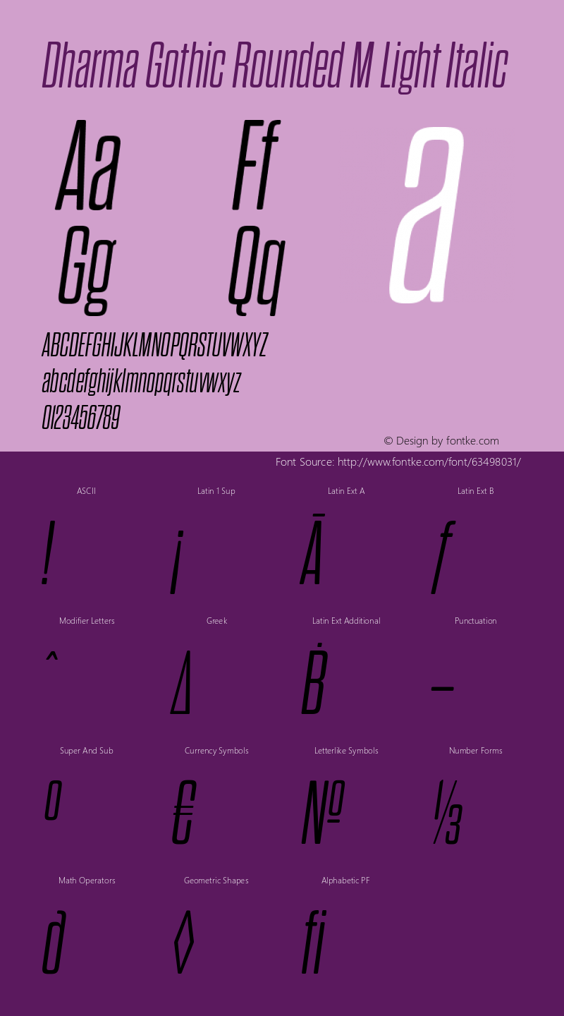 DharmaGothicRndM-LightIt Version 1.000;PS 001.000;hotconv 1.0.88;makeotf.lib2.5.64775图片样张