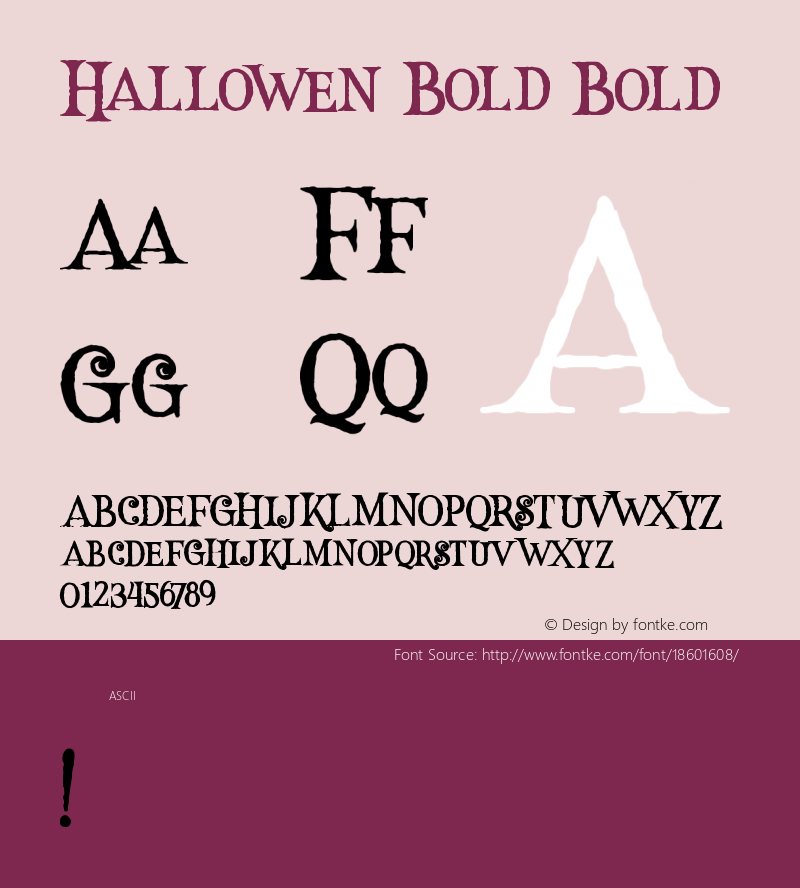 Hallowen Bold Bold Version 1.000图片样张