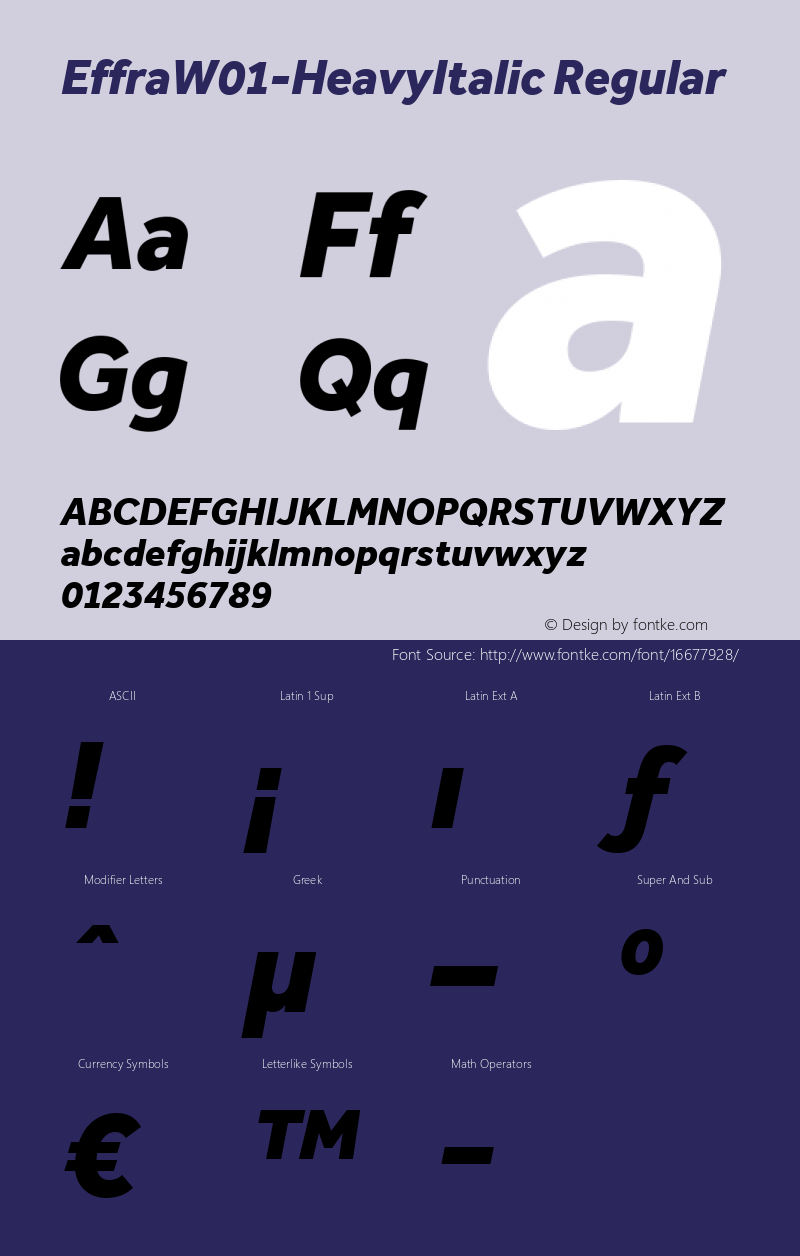 EffraW01-HeavyItalic Regular Version 1.00图片样张