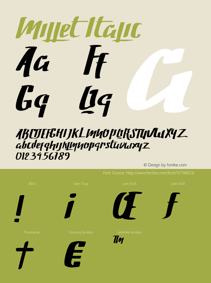 Millet Italic Version 1.000图片样张