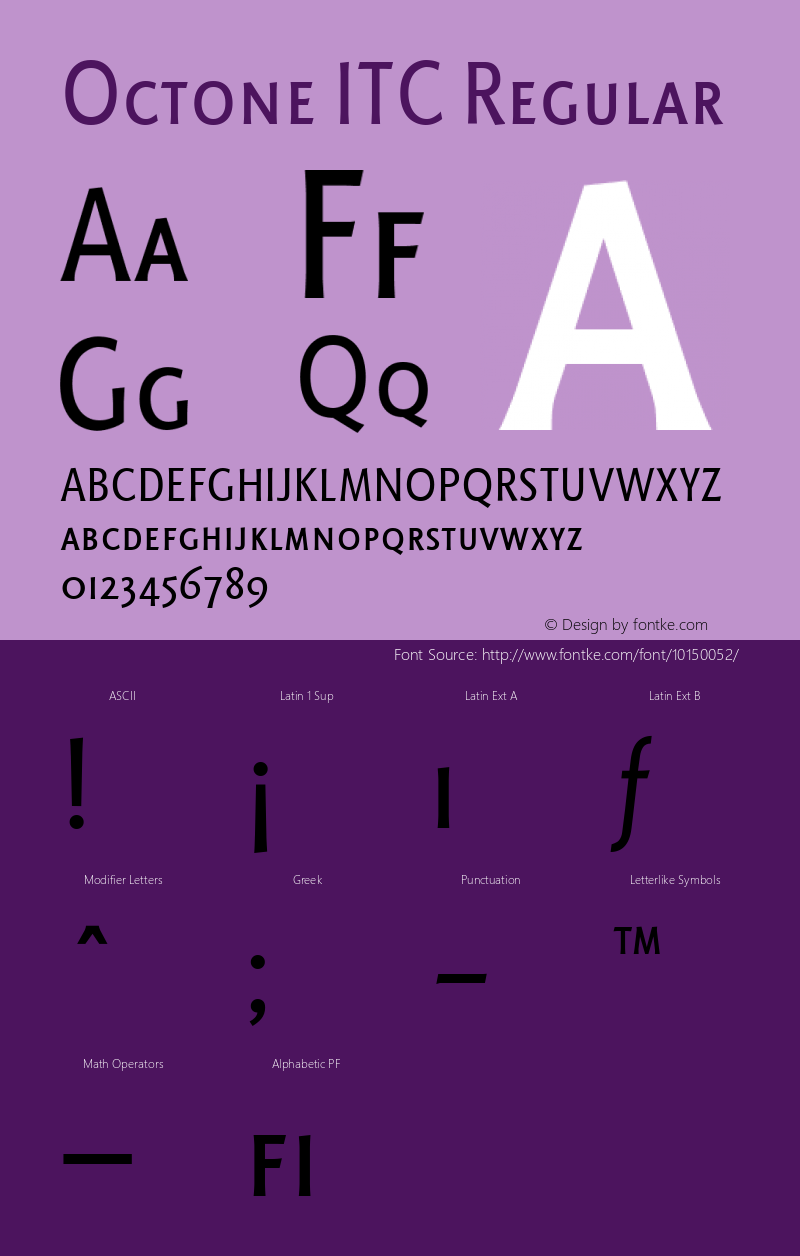 Octone ITC Regular Version 001.001图片样张