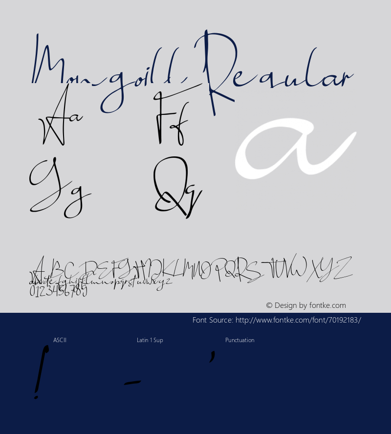 Mongoill Version 1.00;June 23, 2020;FontCreator 12.0.0.2525 64-bit图片样张