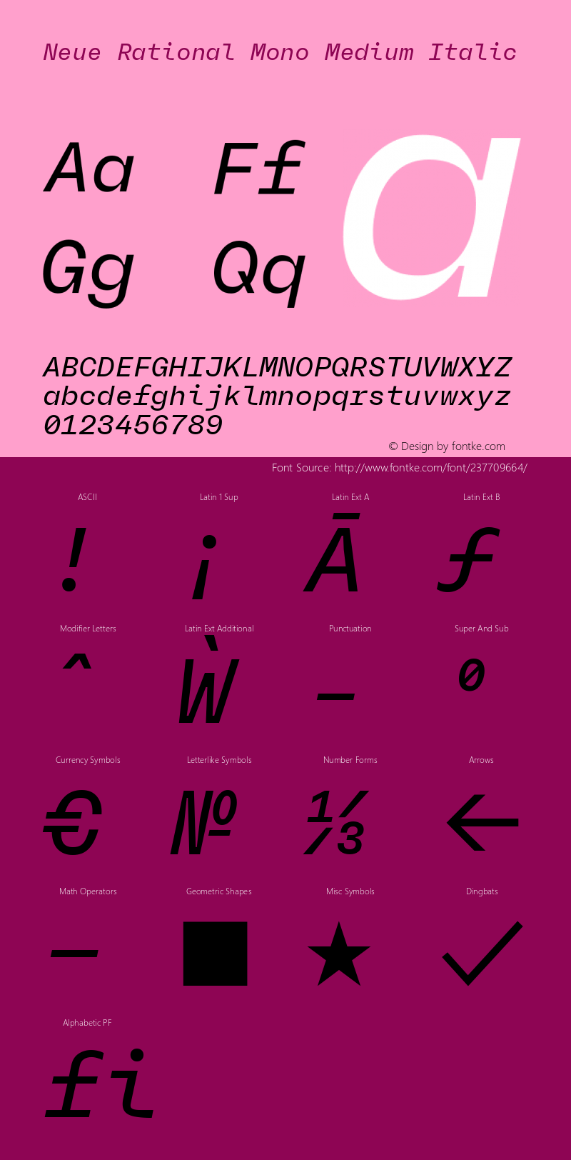 Neue Rational Mono Medium Italic Version 1.000图片样张