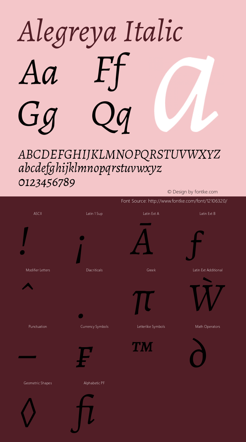 Alegreya Italic Version 1.003图片样张