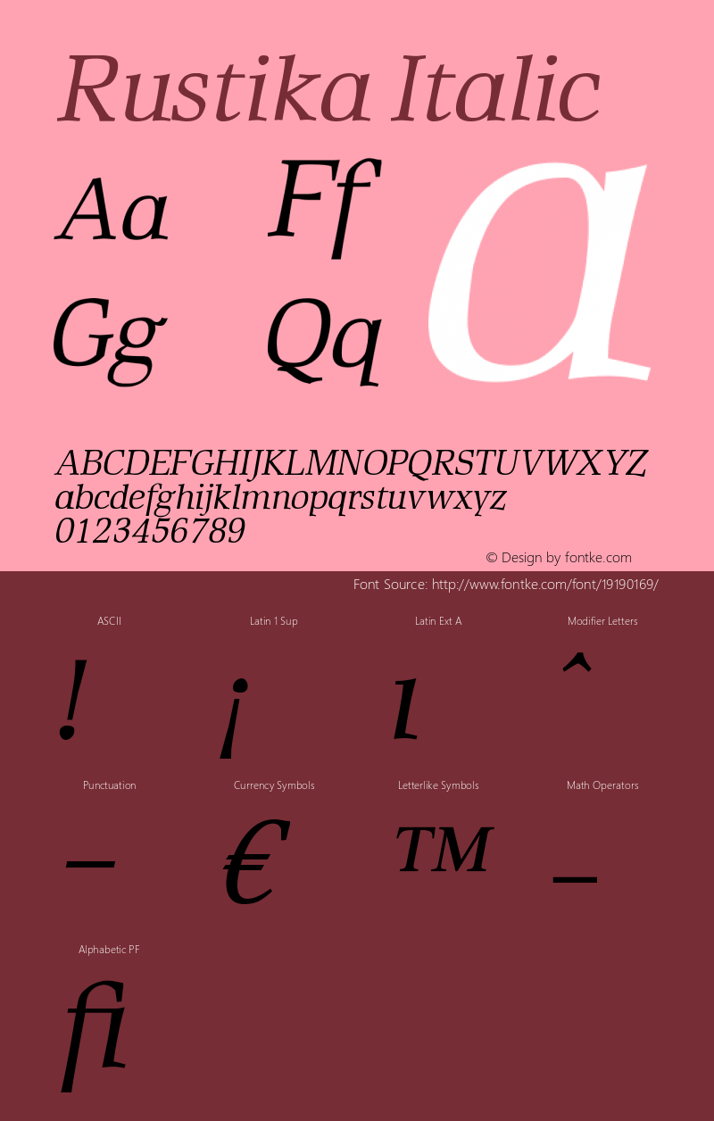 Rustika-Italic Version 005.000图片样张