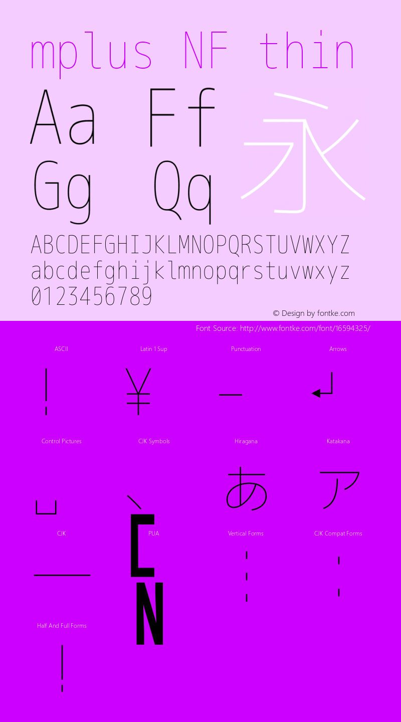 mplus NF thin Version 1.018;Nerd Fonts 0.8图片样张