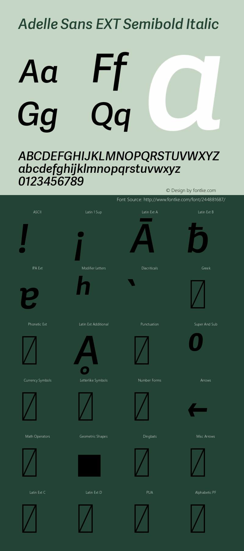 Adelle Sans EXT Semibold Italic Version 2.000;hotconv 1.0.109;makeotfexe 2.5.65596图片样张