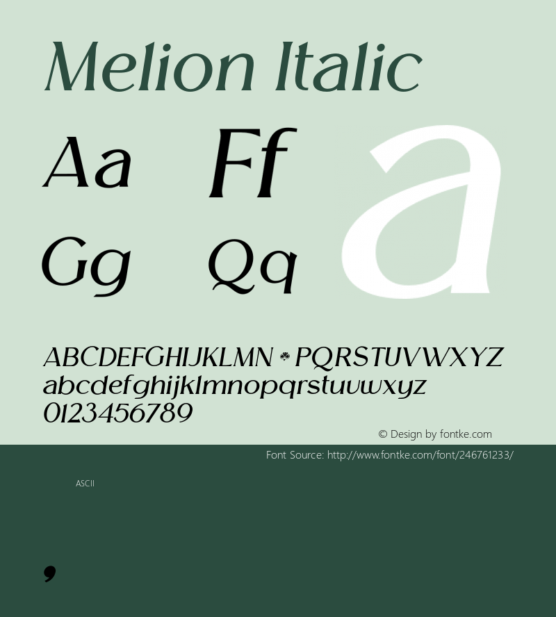 Melion-Italic Version 1.000图片样张