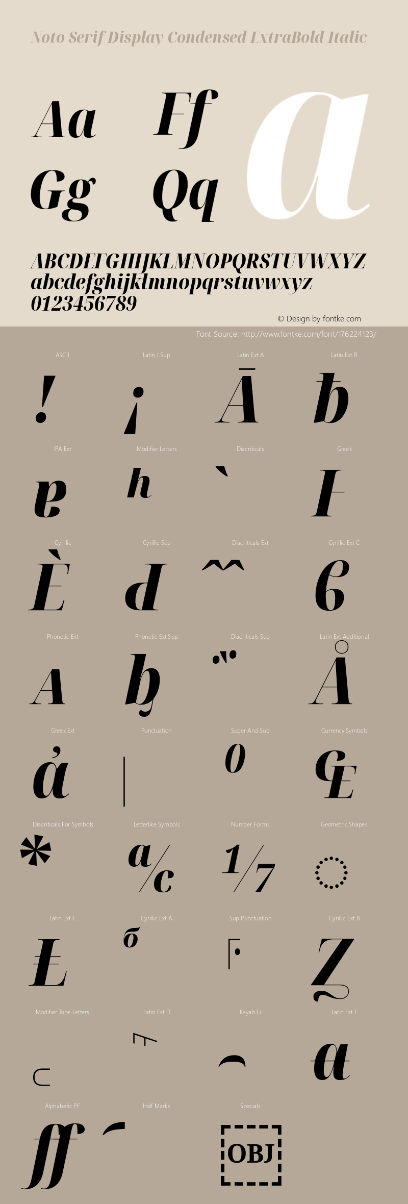 Noto Serif Display Condensed ExtraBold Italic Version 2.003图片样张