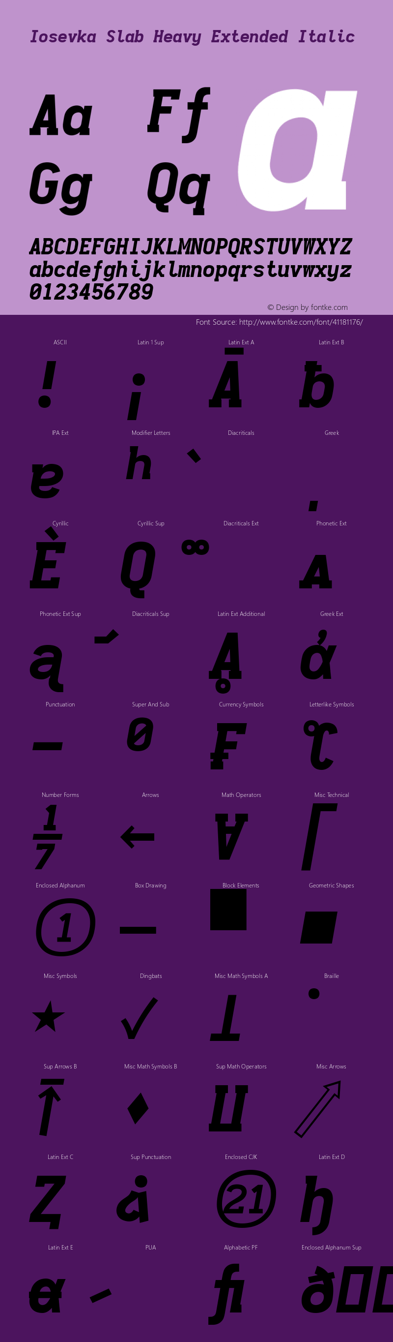 Iosevka Slab Heavy Extended Italic 2.3.1; ttfautohint (v1.8.3)图片样张