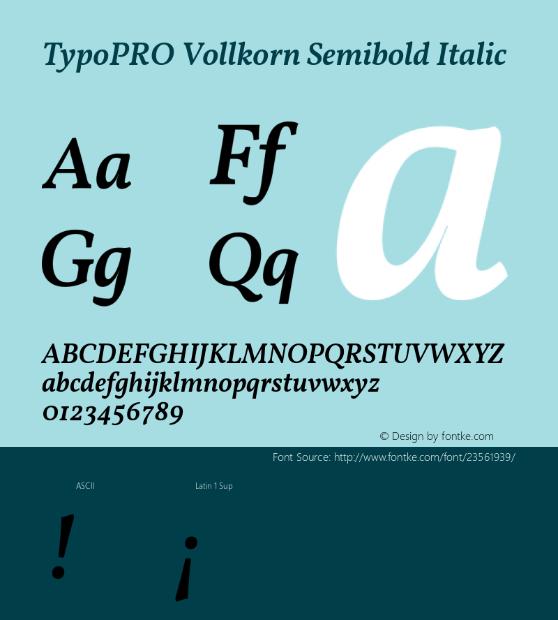 TypoPRO Vollkorn Semibold Italic Version 4.015图片样张