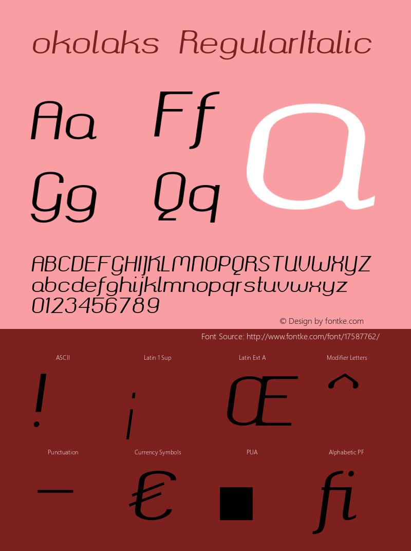 okolaks RegularItalic Version 000.6.0图片样张