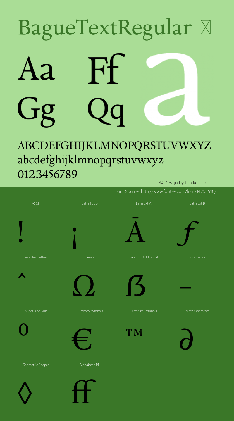 BagueTextRegular ☞ Version 2.001;com.myfonts.eurotypo.bague.regular.wfkit2.4f2Q图片样张