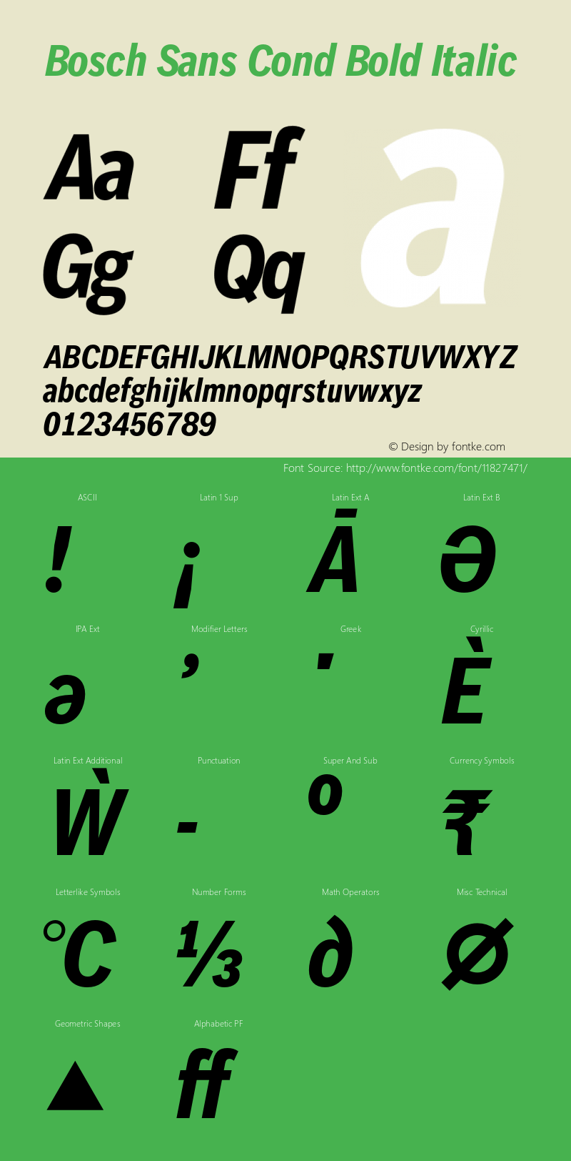 Bosch Sans Cond Bold Italic Version 1.000;PS 3.10;hotconv 1.0.57;makeotf.lib2.0.21895图片样张