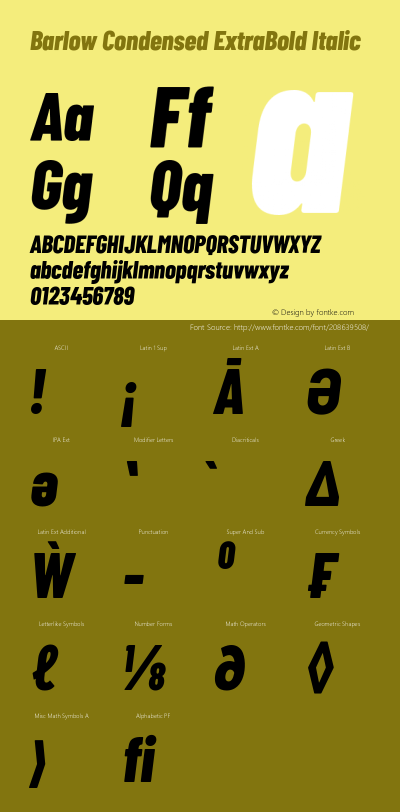 Barlow Condensed ExtraBold Italic Version 1.422;hotconv 1.0.109;makeotfexe 2.5.65596图片样张