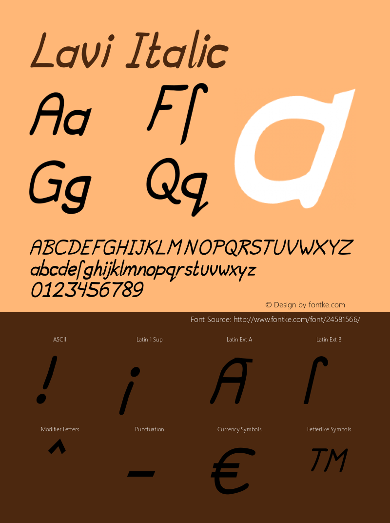 Lavi Italic Version 1.0图片样张