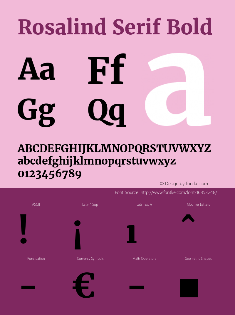 Rosalind Serif Bold Version 1.584;PS 001.584;hotconv 1.0.70;makeotf.lib2.5.58329图片样张