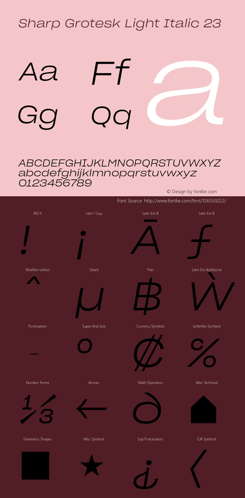 Sharp Grotesk Light Italic 23 Version 1.003图片样张