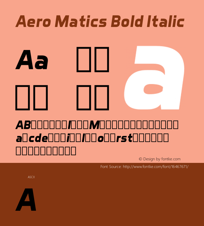 Aero Matics Bold Italic v1.65 - 6/21/2012图片样张