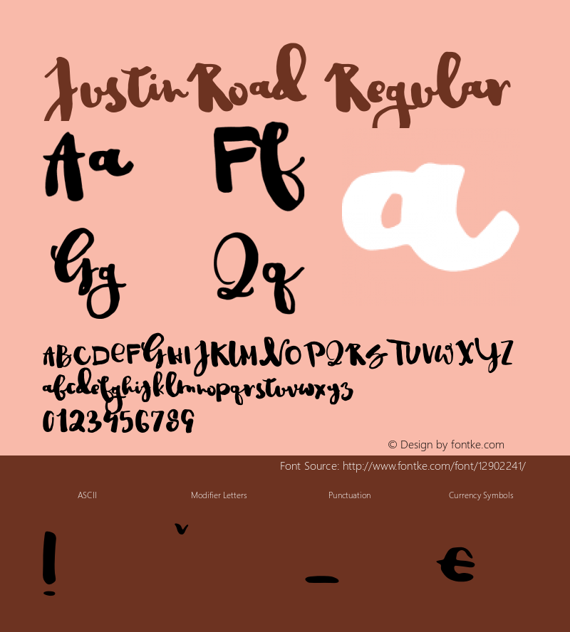 JustinRoad Regular 1.000图片样张