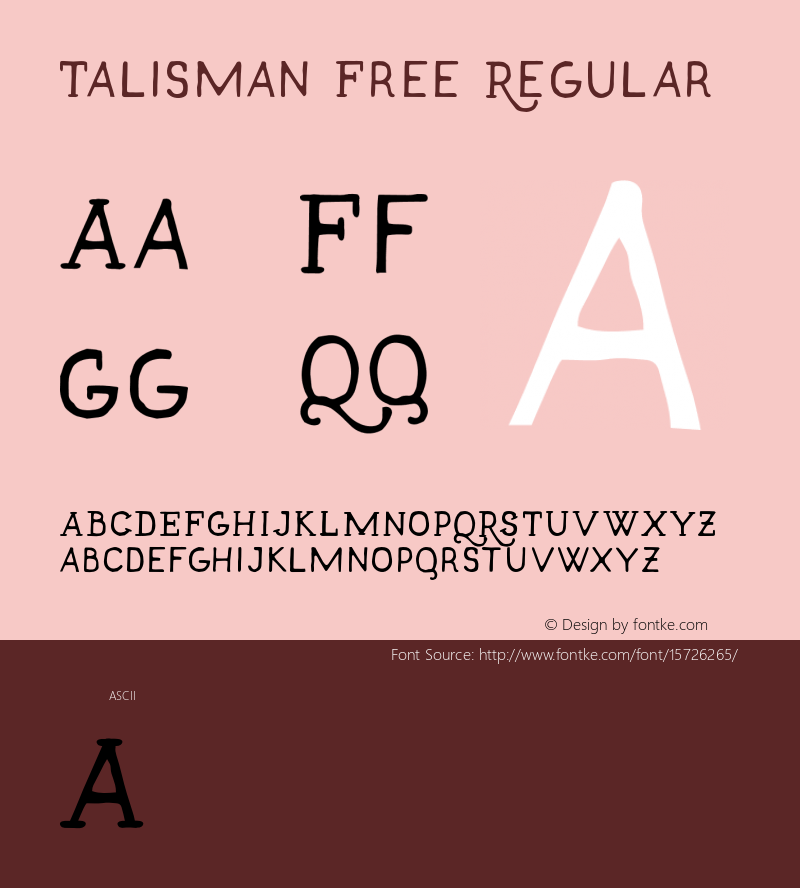 Talisman Free Regular Version 1.000;PS 001.001;hotconv 1.0.56图片样张