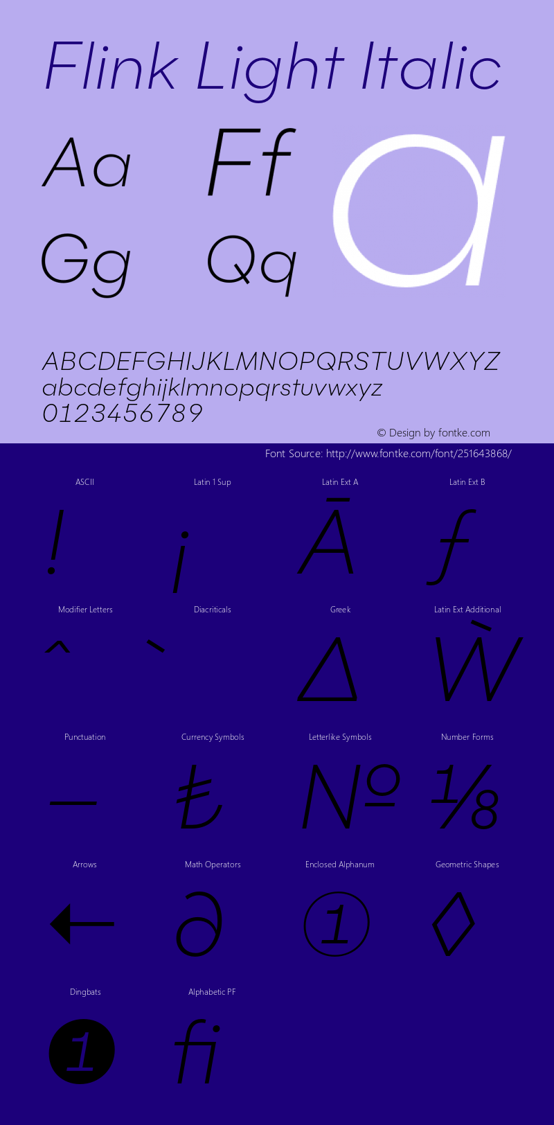 Flink Light Italic Version 1.000;PS 001.000;hotconv 1.0.88;makeotf.lib2.5.64775图片样张