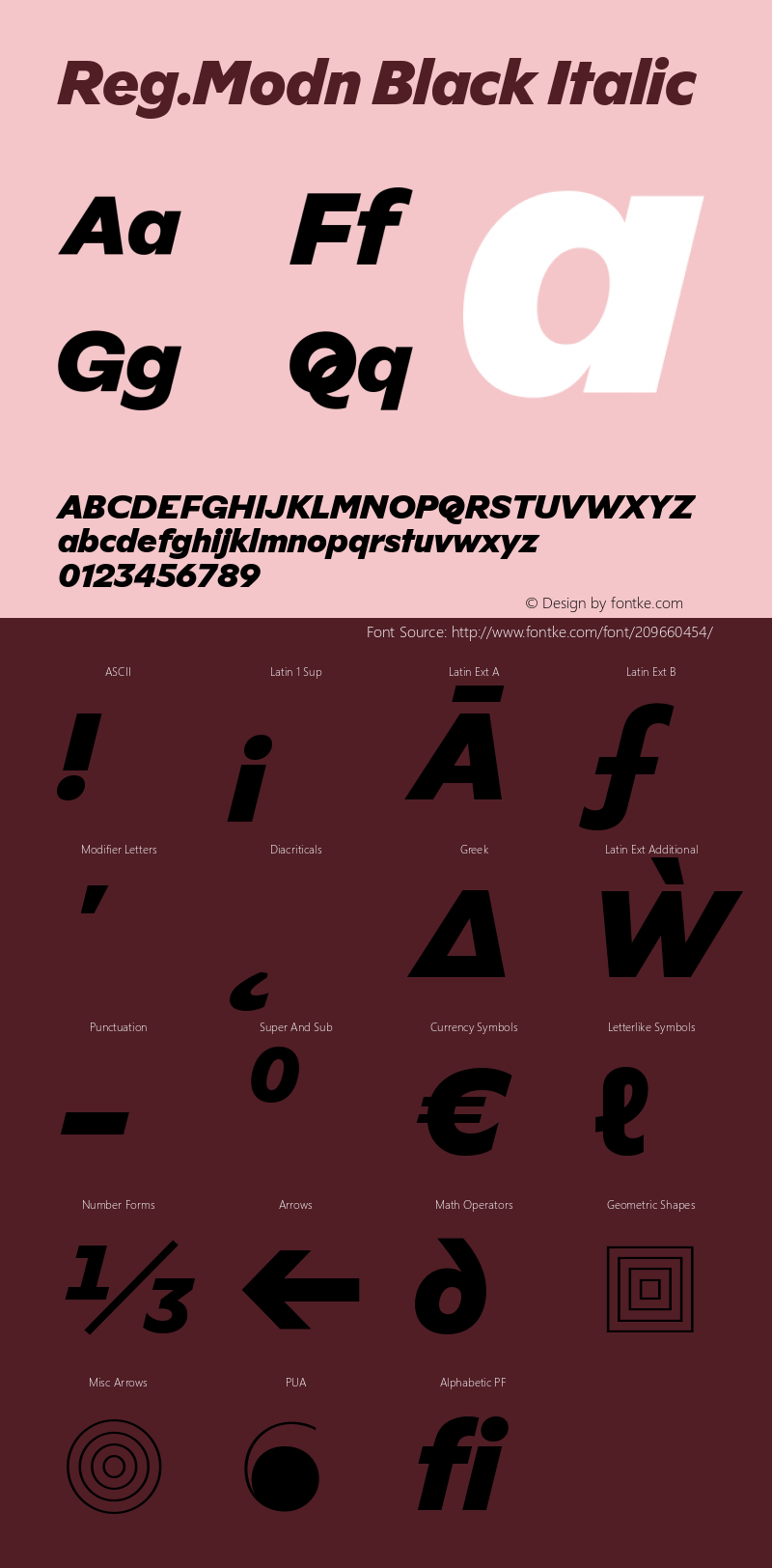 Reg.Modn Black Italic Version 1.003图片样张