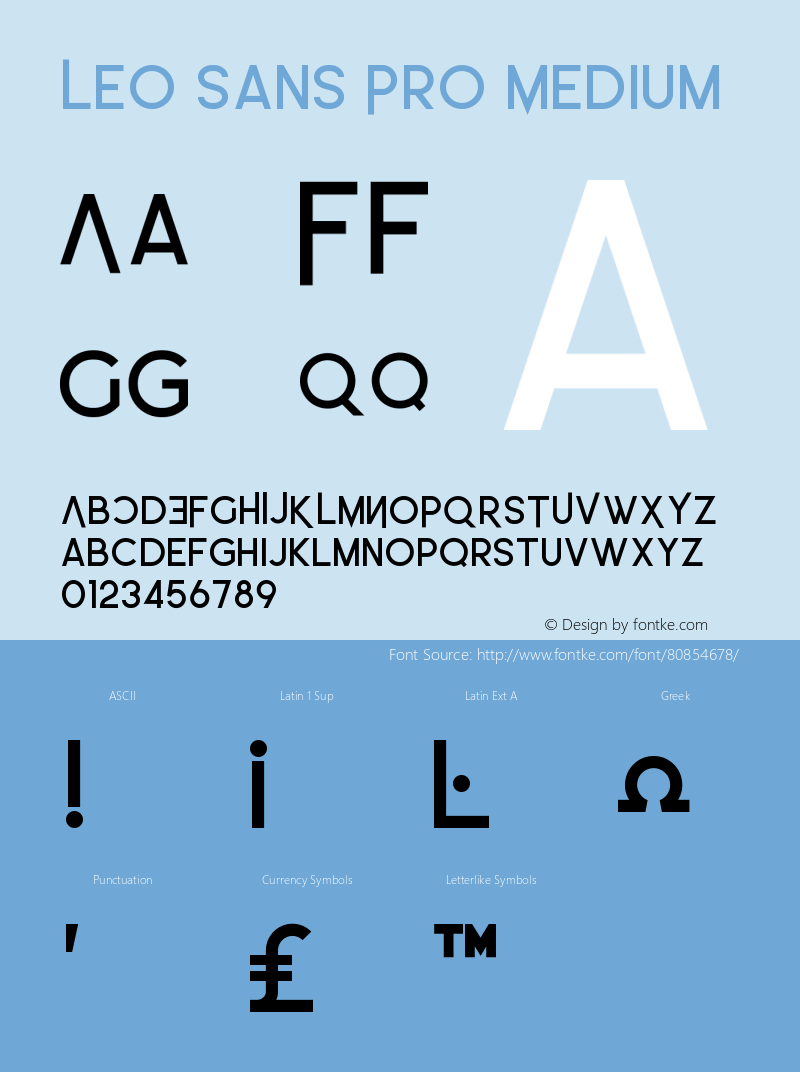Leo Sans Pro Medium Version 1.002;Fontself Maker 3.1.1图片样张