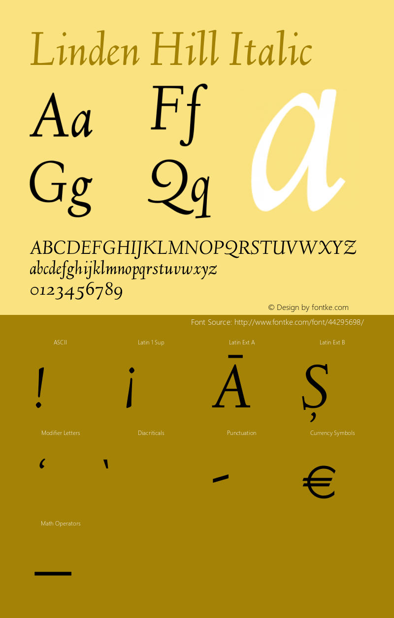 Linden Hill Italic Version 1.201图片样张