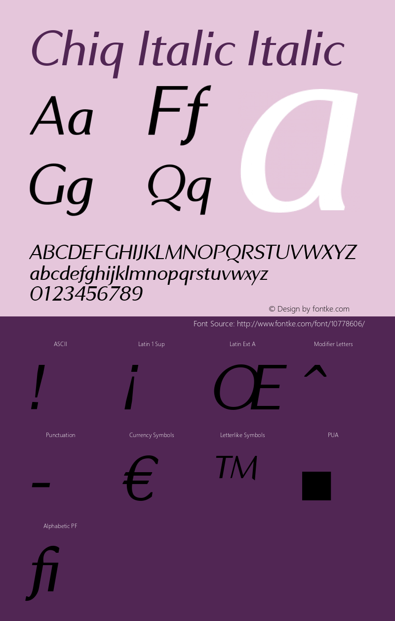 Chiq Italic Italic 1.000图片样张