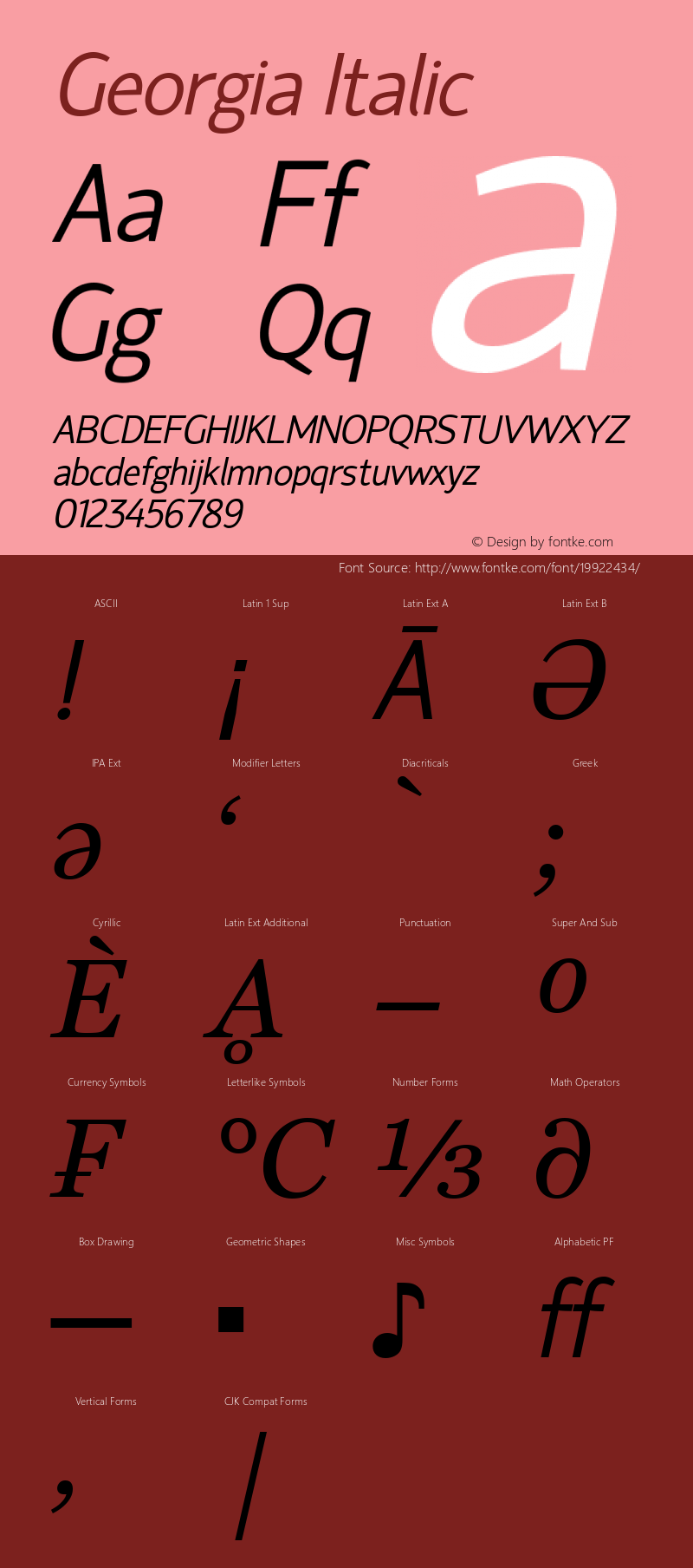 Georgia Italic Version 5.00x-4图片样张