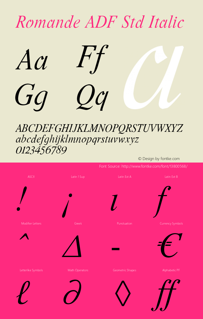 Romande ADF Std Italic Version 1.010图片样张