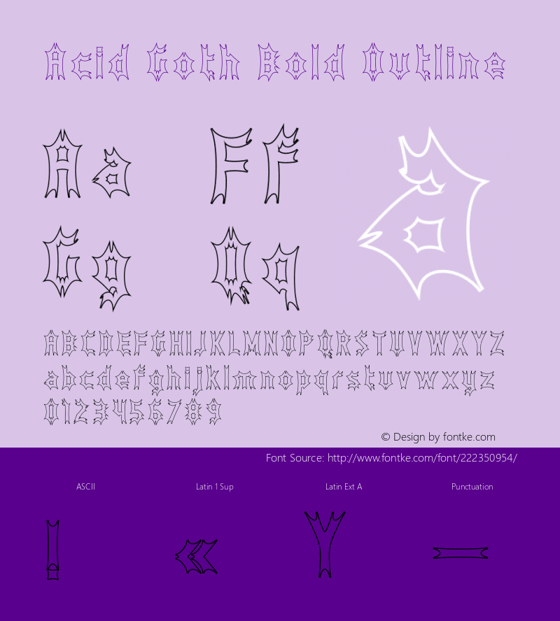 Acid Goth Bold Outline Version 1.001;Fontself Maker 3.5.4图片样张