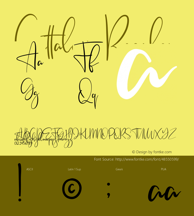 Cattalonia Version 1.00;October 23, 2018;FontCreator 11.5.0.2421 64-bit图片样张