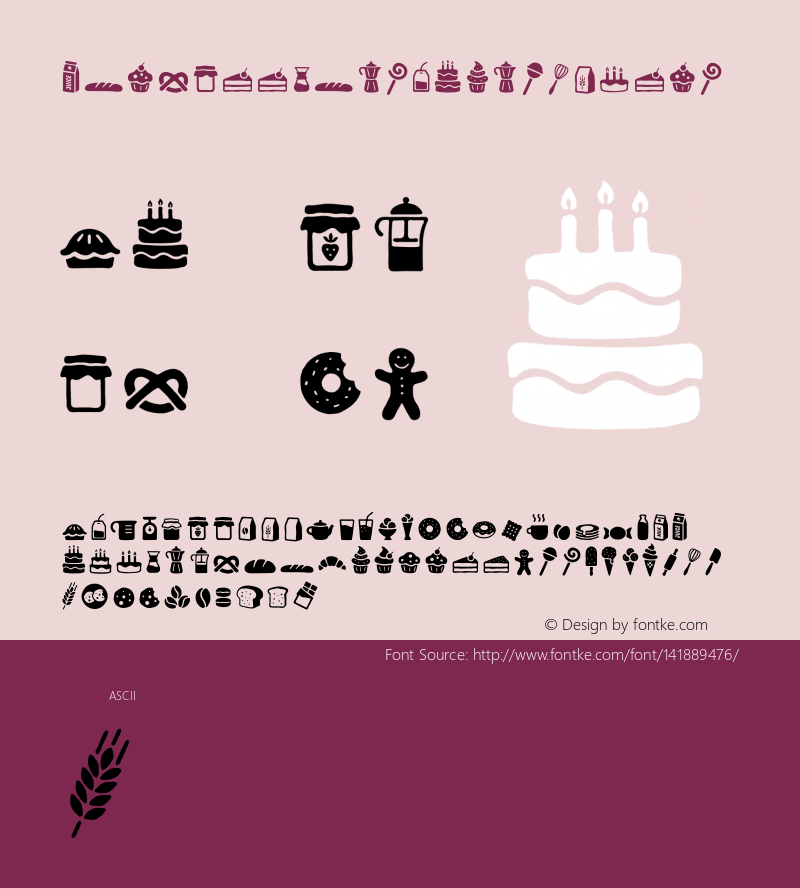Zing Goodies Bakery Icons Version 1.000;PS 001.000;hotconv 1.0.88;makeotf.lib2.5.64775图片样张