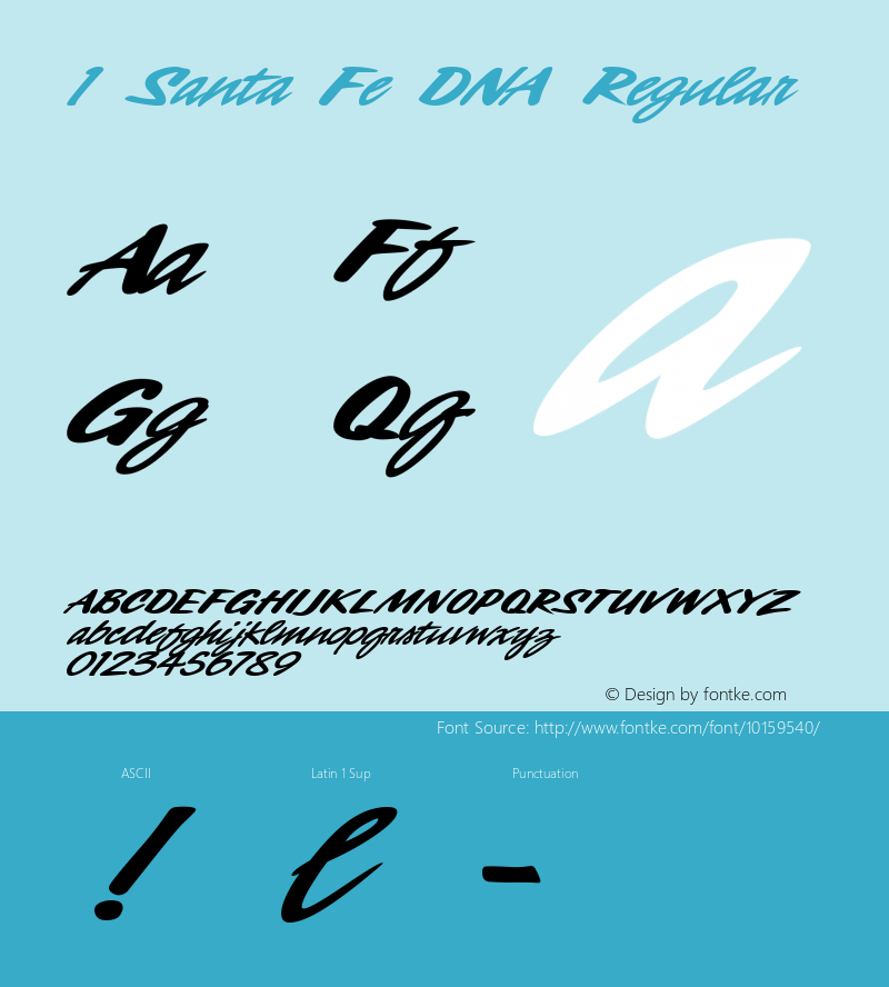 1 Santa Fe DNA Regular Macromedia Fontographer 4.1 7/13/99图片样张