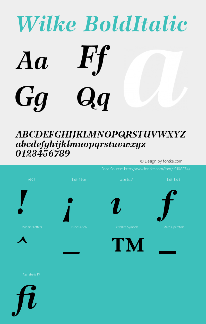 Wilke 76 Bold Italic Version 001.000图片样张