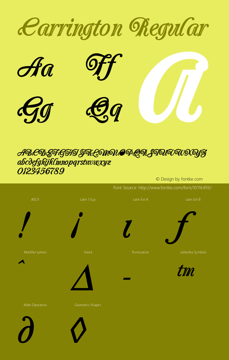 Carrington Regular 1.0图片样张
