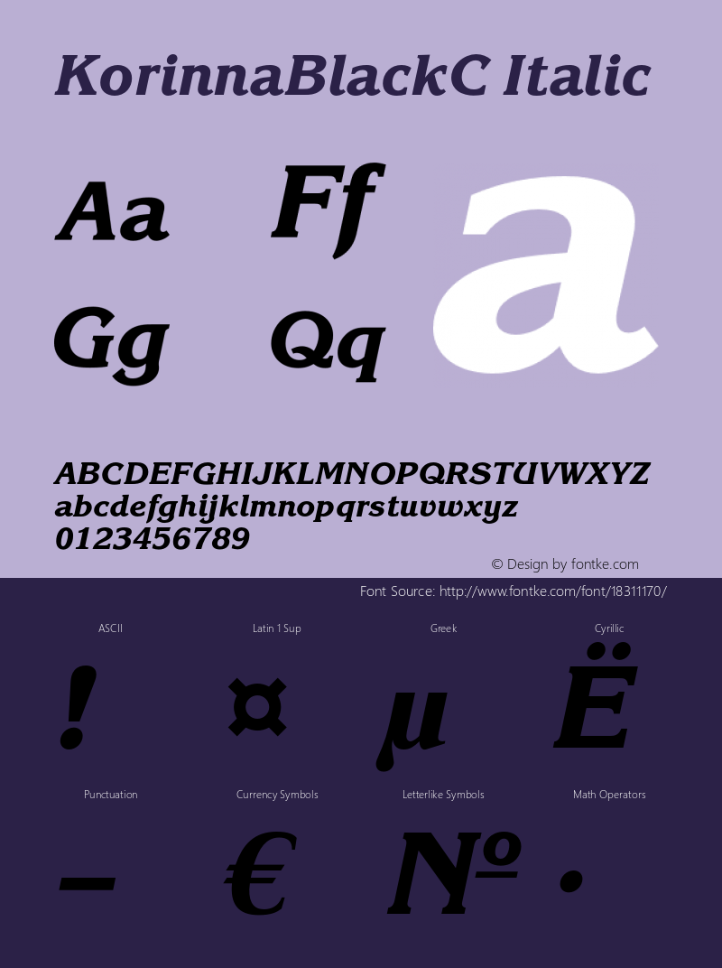 KorinnaBlackC Italic OTF 1.0;PS 001.000;Core 116;AOCW 1.0 161图片样张