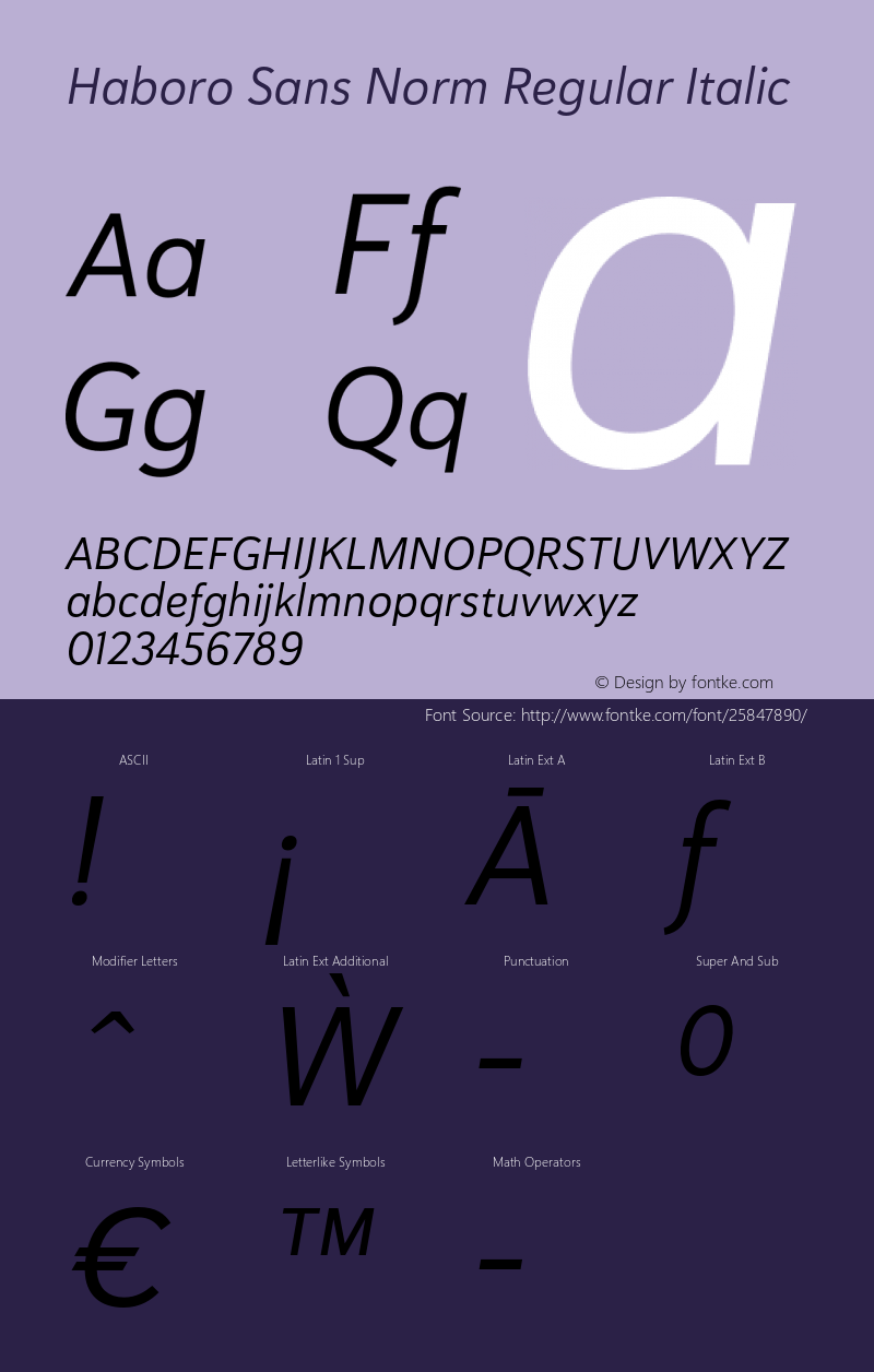Haboro Sans Norm Regular Italic Version 1.000图片样张