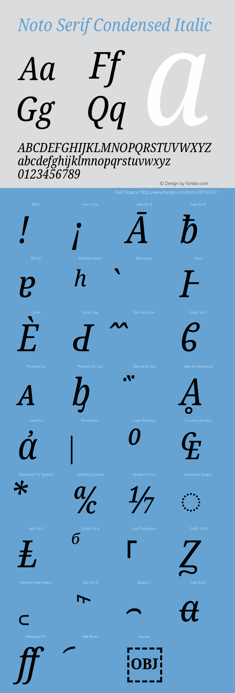 Noto Serif Condensed Italic Version 2.001图片样张