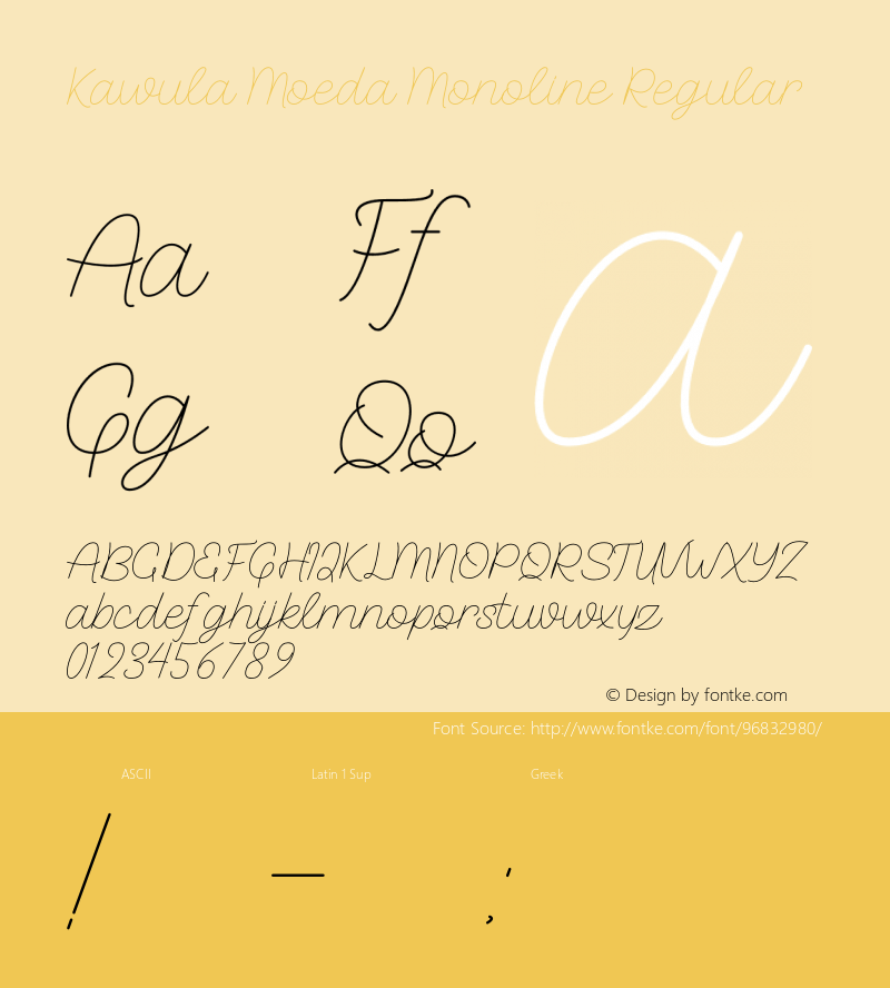 Kawula Moeda Monoline Version 1.00;January 9, 2021;FontCreator 11.5.0.2427 64-bit图片样张