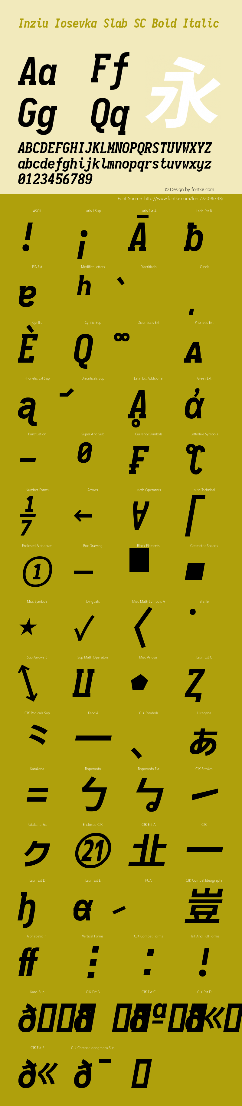 Inziu Iosevka Slab SC Bold Italic Version 1.13.0图片样张