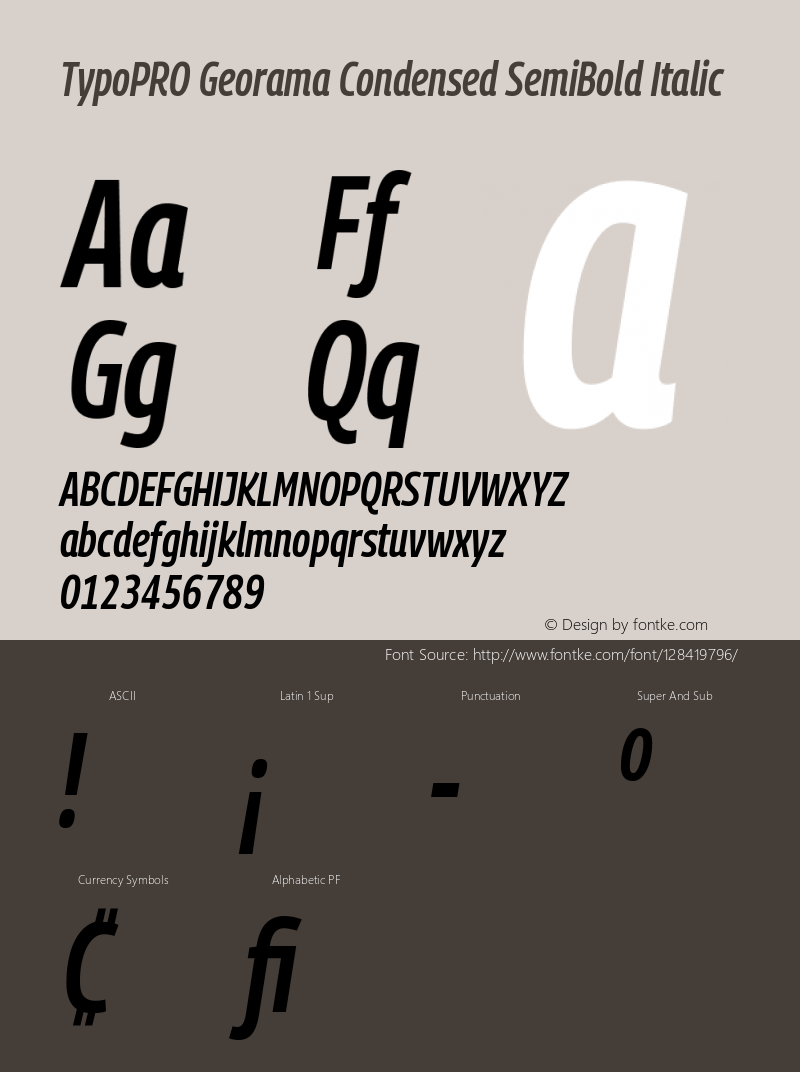 TypoPRO Georama Condensed SemiBold Italic Version 1.001图片样张