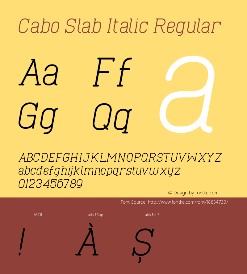 Cabo Slab Italic Regular Version 1.002;Fontself Maker 1.1.0图片样张