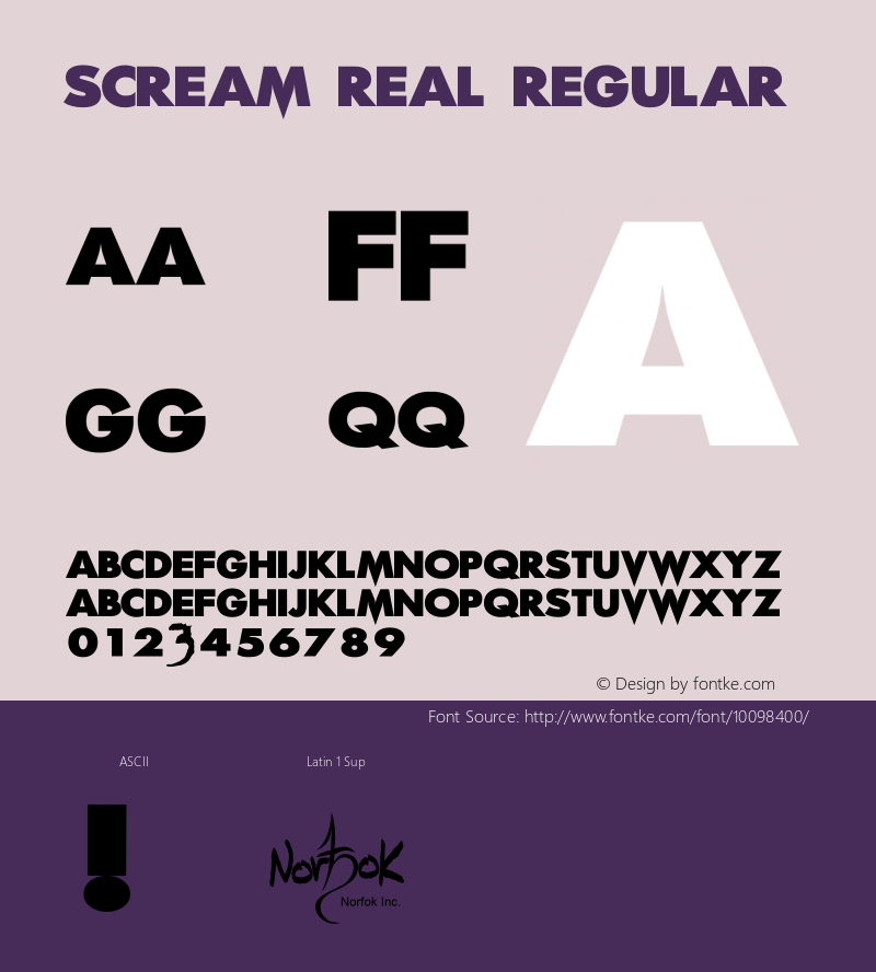 Scream Real Regular OTF 1.000;PS 001.001;Core 1.0.29图片样张
