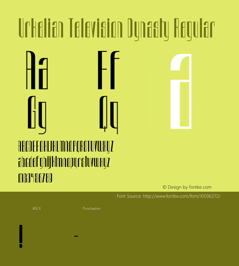 Urkelian Television Dynasty Regular Macromedia Fontographer 4.1 6/14/98图片样张