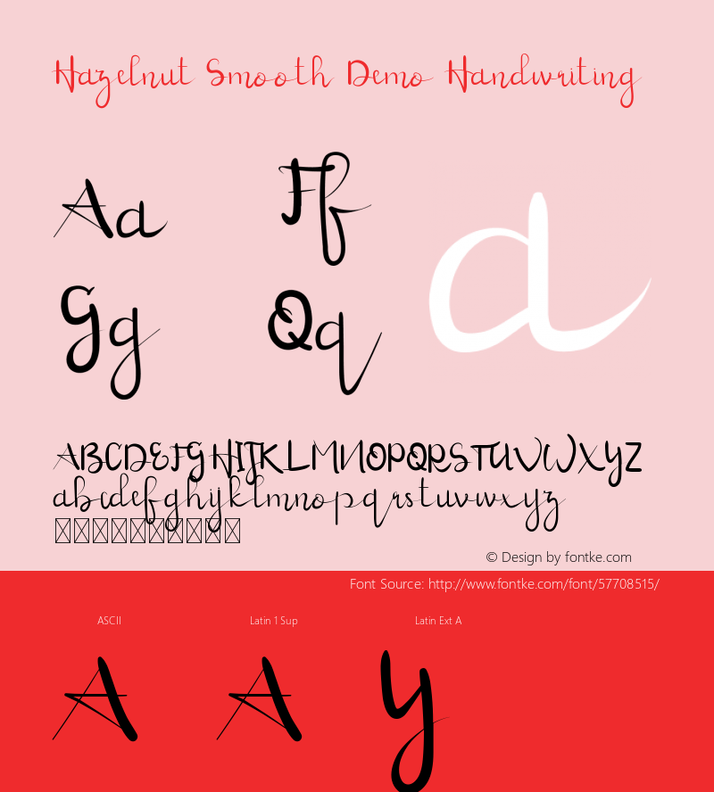 Hazelnut Smooth Demo Handwriting Version 1.002;Fontself Maker 3.4.0图片样张